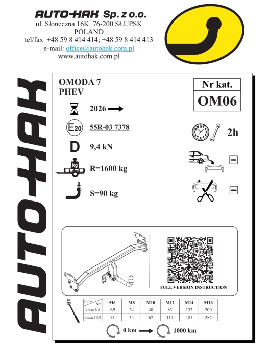 Carlig remorcare omologat otel Auto-Hak Omoda 7 SUV PHEV (2026) - Karmaster.ro [2]