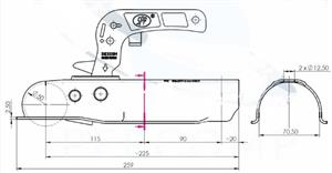 Cupla remorca 750 kg pentru ax rotund 70 mm. SPP ZSK-750E [2]