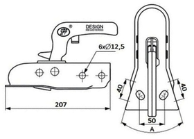 Cupla remorca 750 kg pentru tija tip "V" SPP ZSK-750K [2]