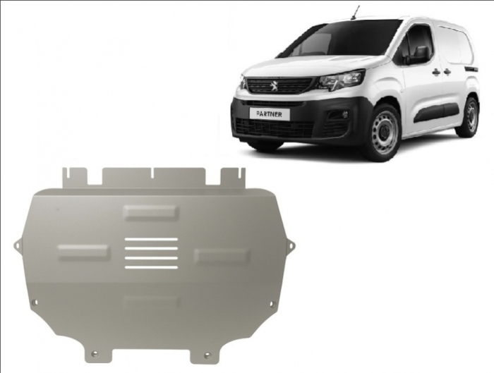 Scut Aluminiu 3mm Motor, Cutie, Radiator și Bară Peugeot Partner (2018+) [2]