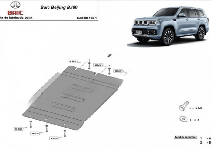 Scut metalic cutie de viteze Baic Beijing BJ60 2022 - prezent [1]
