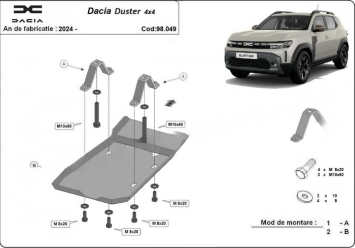 Scut metalic diferential Dacia Duster 2024 - prezent [1]