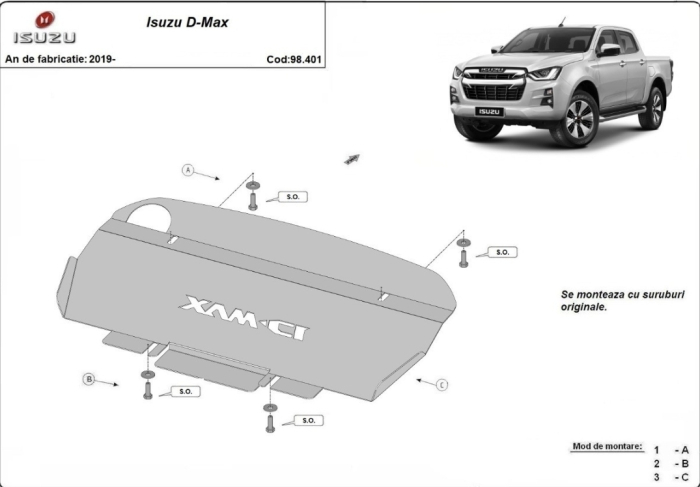 Scut metalic radiator Isuzu D-Max 2019 - prezent [1]
