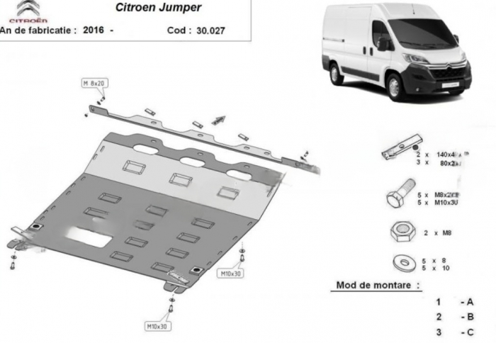 Scut motor metalic Citroen Jumper 2016 - prezent [1]