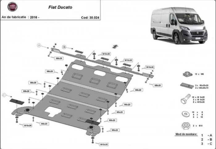 Scut motor metalic Fiat Ducato 2016 - prezent [1]