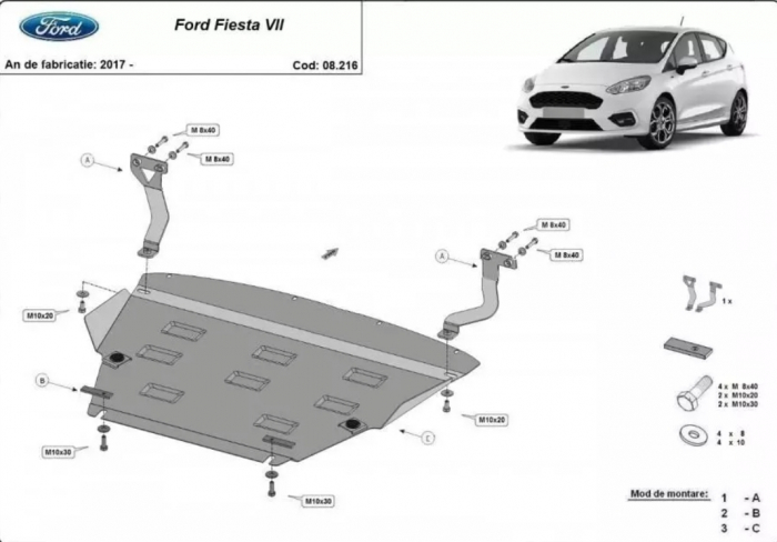 Scut motor metalic Ford Fiesta dupa 2017 [1]