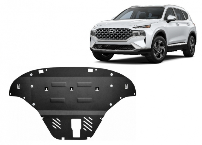 Scut motor oțel 2mm Hyundai Santa Fe 2018-2023 [3]