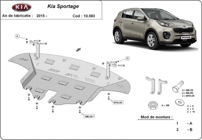 Scut motor metalic Kia Sportage fabricata intre 2015 - 2019 [1]