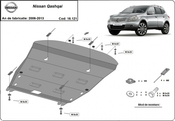Scut motor metalic Nissan Qashqai J10 dupa 2006 [1]
