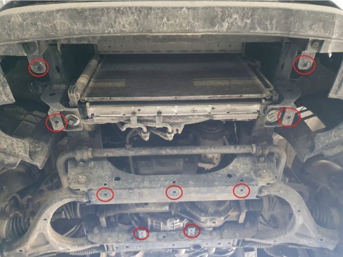 Scut motor metalic oțel SsangYong Rexton 2017 - 2026 protecție radiator și bară față Karmaster [3]