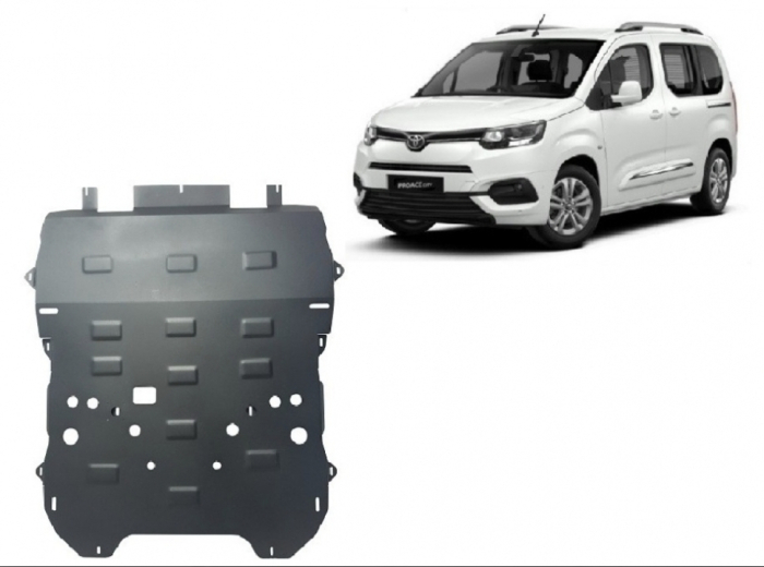 Scut metalic de protecție motor, cutie de viteză, radiator și bară față Toyota Proace City Verso (2019-2026), oțel 2mm, Model 2, cod 18.201 [2]