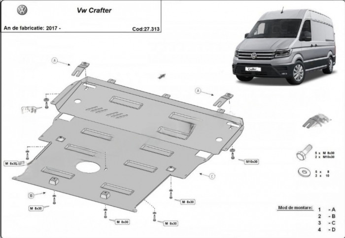 Scut motor metalic Vw Crafter dupa 2017 (varianta 2.0 mare) [1]