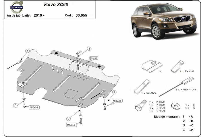 Scut motor metalic Volvo XC60 dupa 2010 [2]