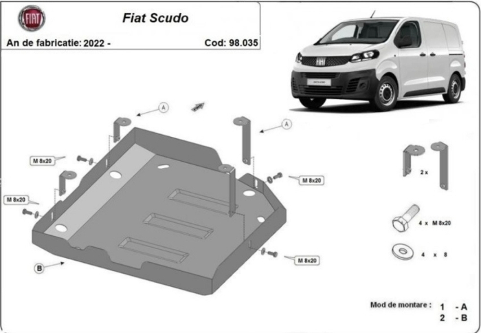 Scut motor metalic Fiat Scudo 2022 - prezent [1]