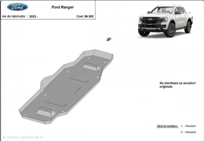 Scut rezervor Ford Ranger 2023 - prezent (MB3G9A147CF; 2643728-70I) [1]