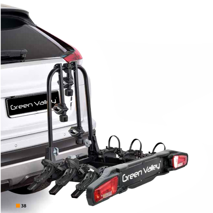 Suport bicicleta Green Valley Discovery 160514-3 cu prindere pe carligul de remorcare, 3 biciclete, Negru [2]