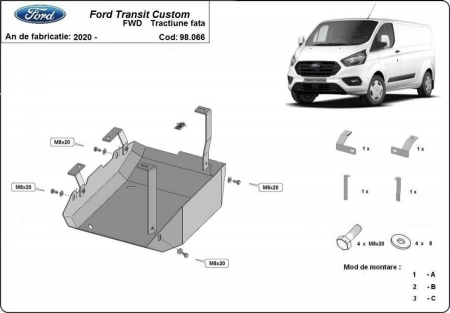 Scut metalic Ad Blue Ford Transit Custom dupa 2020