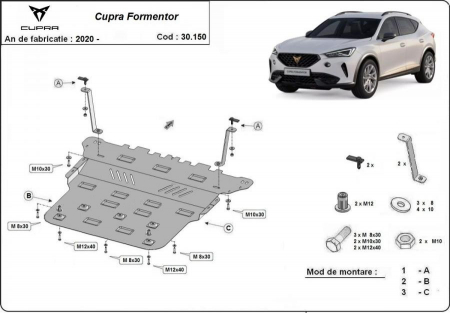 Scut motor Cupra - Scut motor metalic Cupra Formentor fabricata dupa 2020