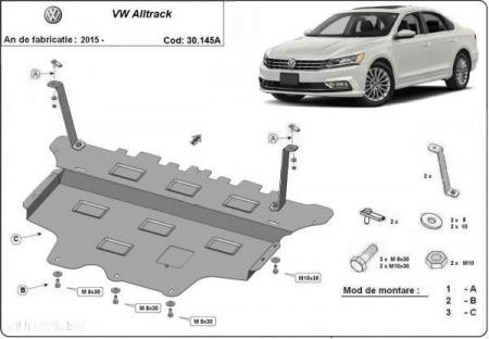 Scut motor Vw - Scut motor metalic VW Passat Alltrack dupa 2015 cutie manuala