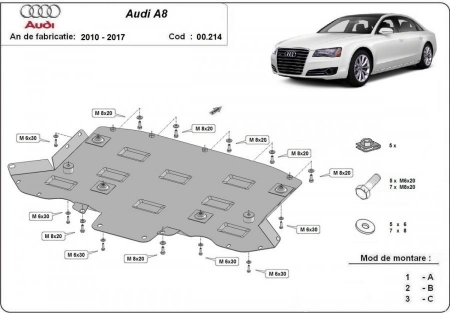 Scut metalic cutie de viteze Audi A8 fabricat dupa 2010