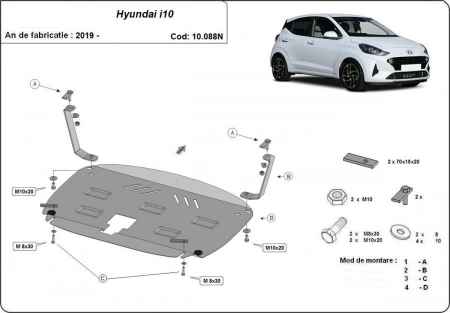 Scut motor Hyundai i10 - Scut motor metalic Hyundai I10 dupa 2019
