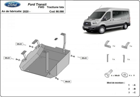 Scut motor Ford - Scut metalic Ad Blue Ford Transit dupa 2020
