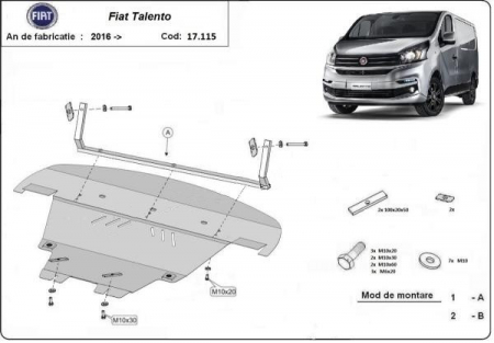 Scut motor Fiat - Scut motor metalic Fiat Talento dupa 2016