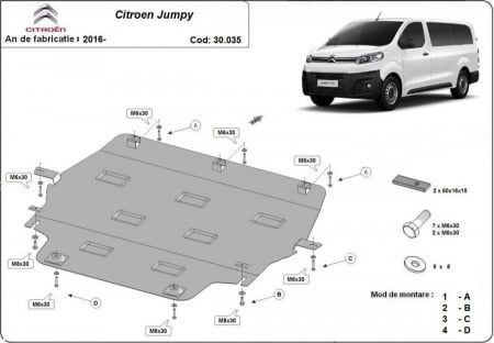 Scut motor metalic Citroen Jumpy fabricat dupa 2016