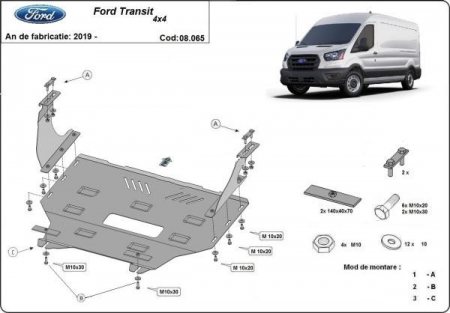 Scut motor Ford - Scut motor metalic Ford Transit 4x4 dupa 2019