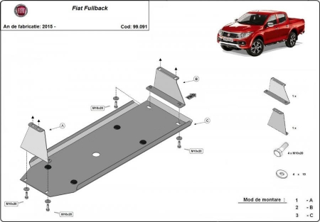Scut metalic rezervor Fiat Fulback dupa 2016