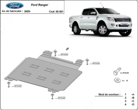 Scut motor Ford - Scut metalic cutie de viteze Ford Ranger dupa 2020