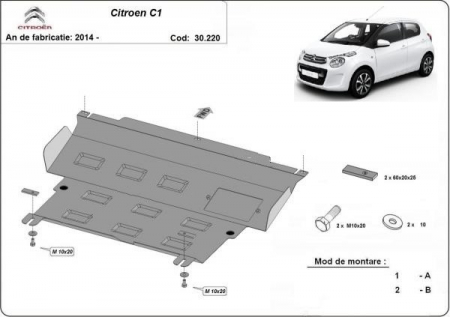 Scut motor Citroen C1 - Scut motor metalic Citroen C1 fabricat dupa 2014