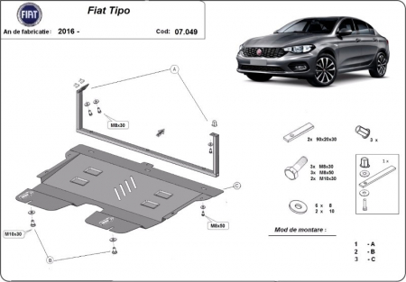 Scut motor Fiat - Scut motor metalic Fiat Tipo dupa 2016