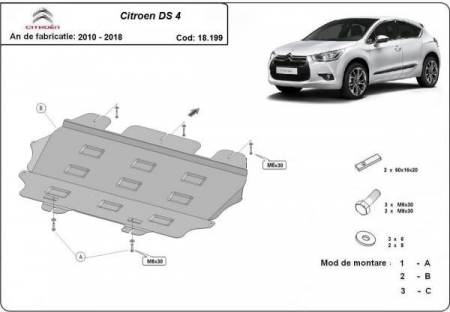Scut motor Citroen DS4 - Scut motor metalic Citroen DS4 fabricat dupa 2010