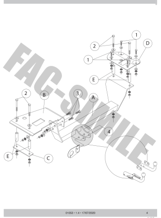 Cârlig de remorcare Umbra Rimorchi pentru Alfa Romeo 156 Sedan (1997 - 2006) - 01053/F [4]