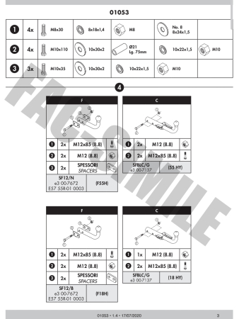 Cârlig de remorcare Umbra Rimorchi pentru Alfa Romeo 156 Sedan (1997 - 2006) - 01053/F [3]