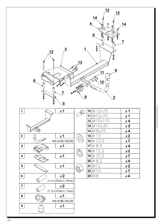 Cârlig de remorcare Auto-Hak pentru Alfa Romeo 156 Sportwagon / Combi (2000 - 2006) - AL 34 [6]