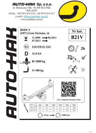Cârlig de remorcare automat vertical cu cheie Auto Hak pentru BMW Seria 5 GT F07 [11]