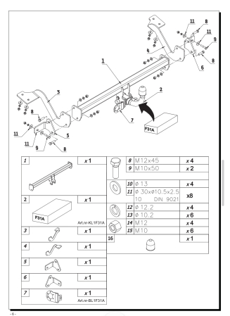 Cârlig de remorcare Auto-Hak Demontabil Automat Orizontal cu Manetă pentru Fiat Doblo Van L1 (+E-DOBLO) (2022 - Prezent) [2]