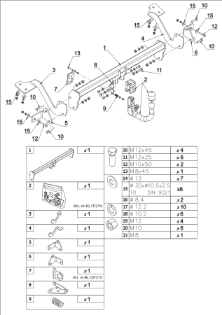 Cârlig de remorcare Auto-Hak Demontabil Vertical cu Cheie pentru Fiat Doblo Van L1 (+E-DOBLO) (2022 - Prezent) [4]