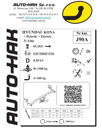 Cârlig Remorcare Hyundai Kona Hybrid / Electric (După 2023) Auto-Hak J 90A [6]