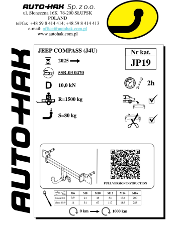Cârlig de remorcare Auto-Hak Jeep Compass III SUV (2025 - Prezent) [1]
