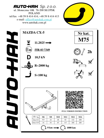 Cârlig remorcare semidemontabil Auto-Hak M 75 pentru Mazda CX-5 (după 11.2025) – karmaster.ro [1]
