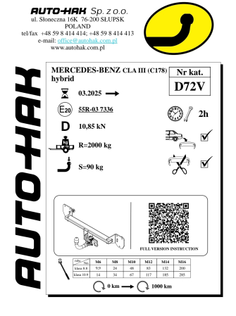 Cârlig remorcare demontabil vertical Auto-Hak D 72V pentru Mercedes CLA C178 (după 2025) – karmaster.ro [3]