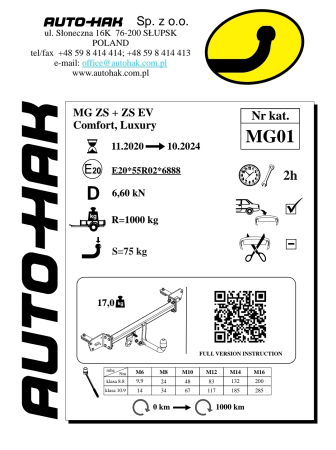 Cârlig remorcare semidemontabil Auto-Hak MG ZS SUV (2021-2024) [1]