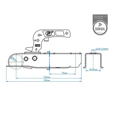 Cupla remorca 750 kg pentru ax patrat 50 mm. SPP ZSK-750H [1]