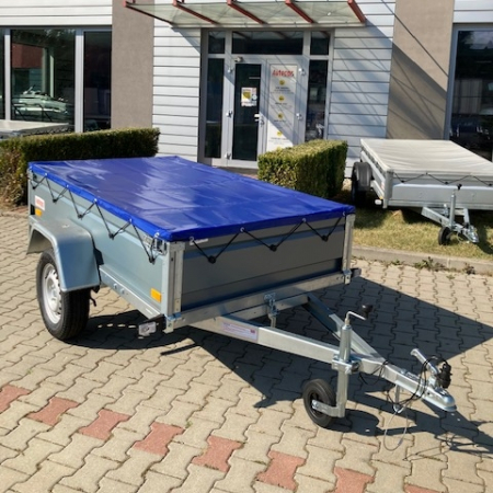 Remorca cu prelata 750 kg punte simpla 2050x1220x390 mm [0]