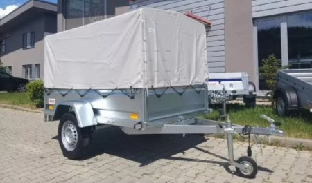 Remorca cu prelata si cadru 750 kg punte simpla 2330x1320x390 mm [2]