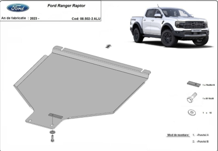 Scut motor Ford Ranger Raptor - Scut aluminiu cutie de viteze Ford Ranger Raptor 2023 - prezent