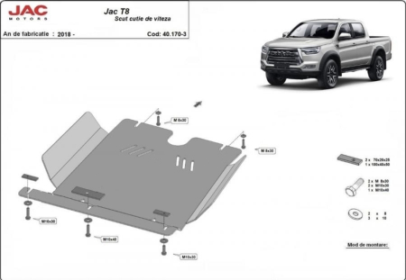 Scut motor JAC T8 - Scut aluminiu cutie de viteze JAC T8 2018 - 2024